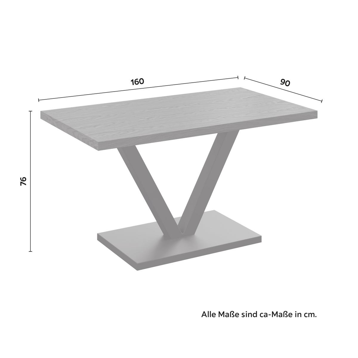 Esstisch Loca Holz/MDF Walnussfarben ca. 160x90x76 cm - Walnussfarben/Schwarz, MODERN, Holz/Holzwerkstoff (160/76/90cm) - Bessagi Home