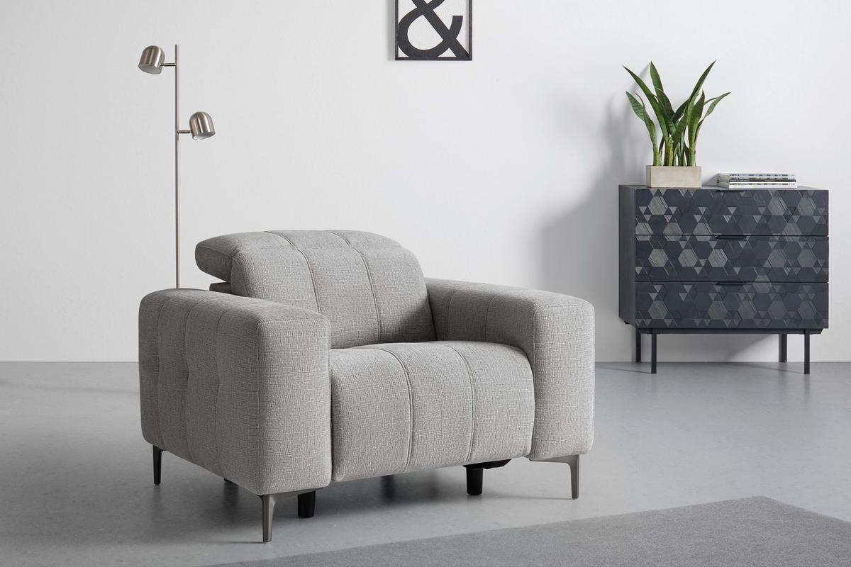 Fotel Alvaro - világosszürke/sötétszürke, Modern, műanyag/textil (115/79/109cm) - Mömax