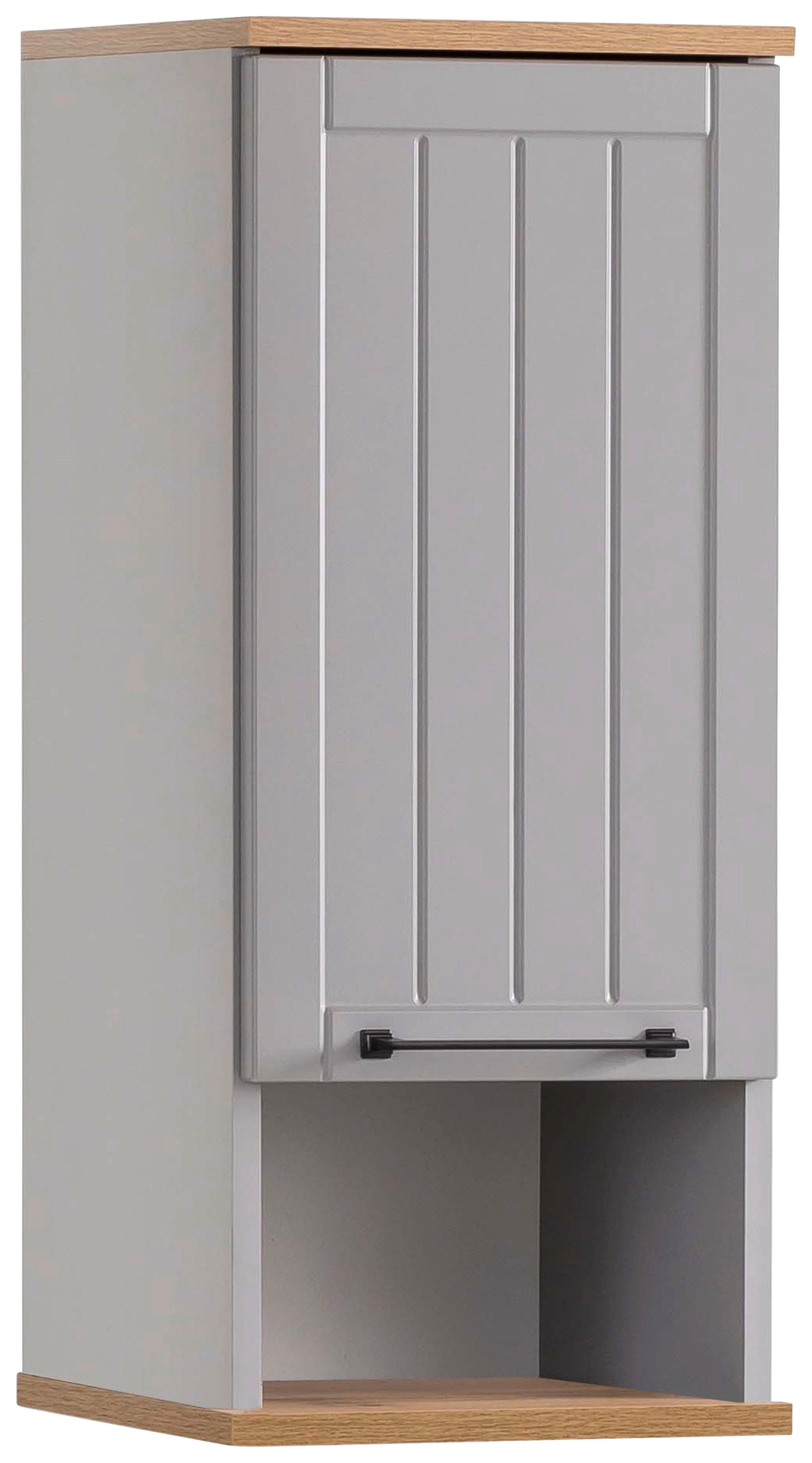 Viseča Omara Jelda, Platinasta Barva - platinaste barve/črna, Moderno, kovina/leseni material (30,3/70,8/20,5cm) - Stylife