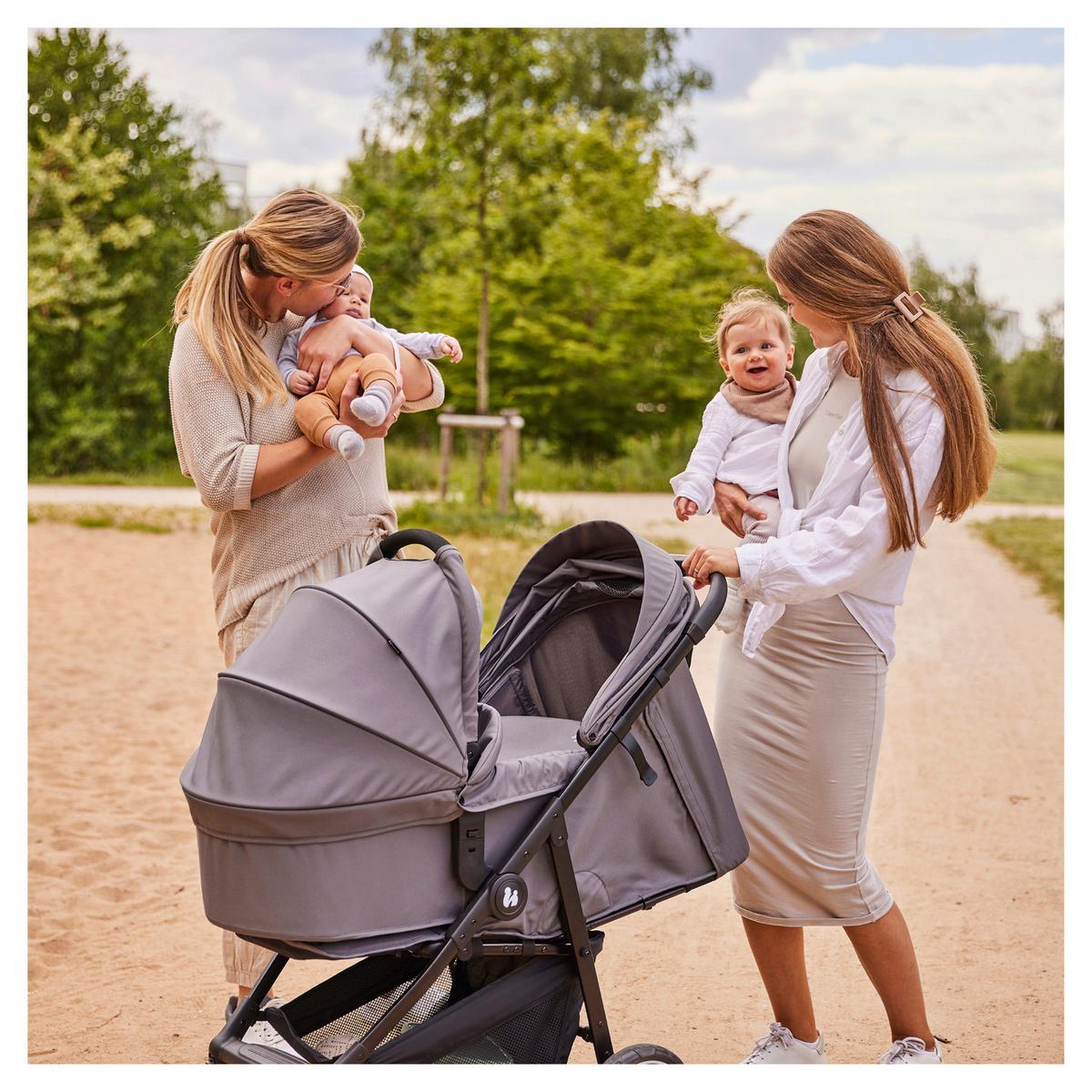 WÓZEK DZIECIĘCY - ZESTAW SHOP N CARE TRIO SET - czarny/szary, Basics, tworzywo sztuczne/metal (52/110/91cm) - Hauck