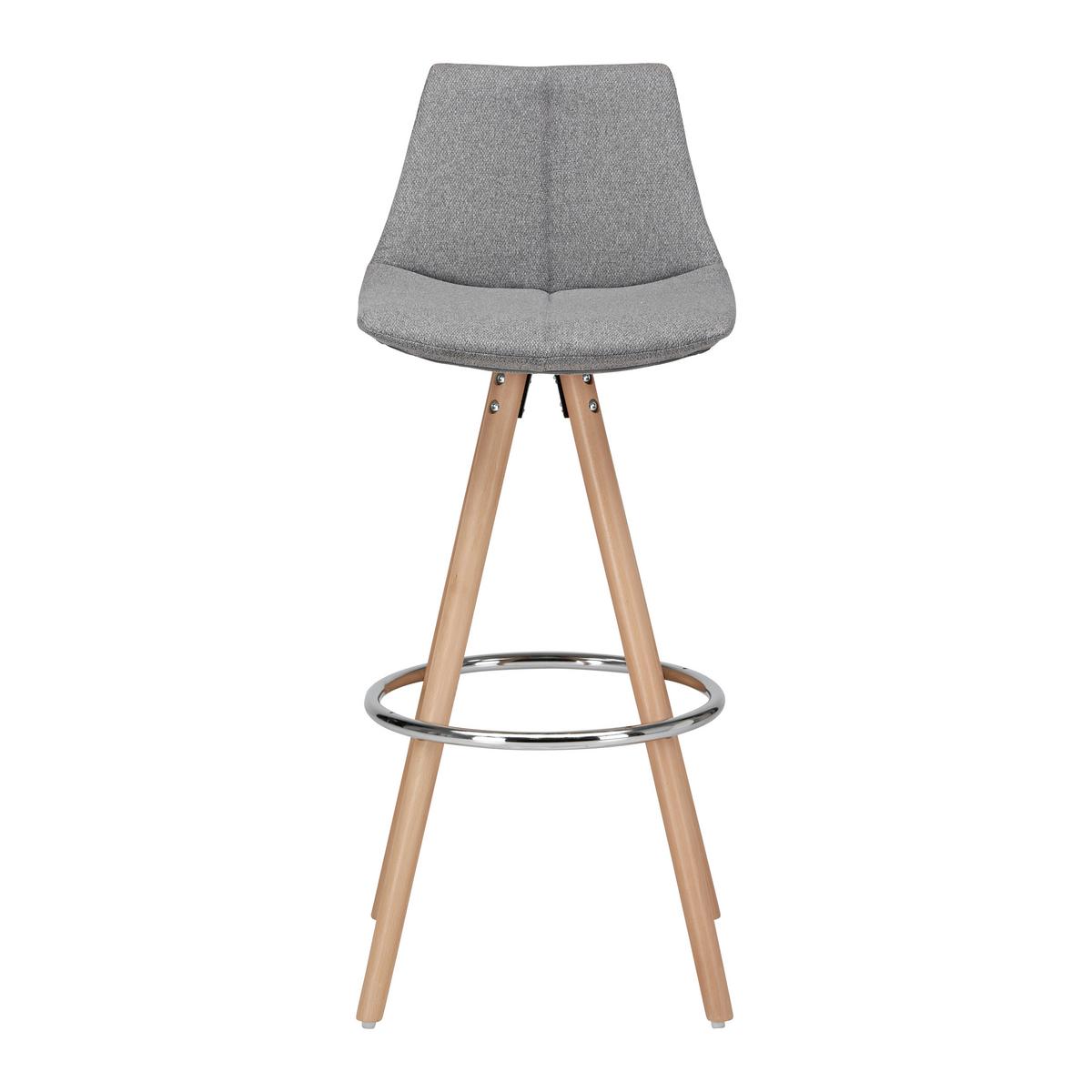 Barhocker Nelo Dunkelgrau Webstoff Gepolstert - Chromfarben/Dunkelgrau, MODERN, Holz/Textil (42/100/33cm) - Bessagi Home