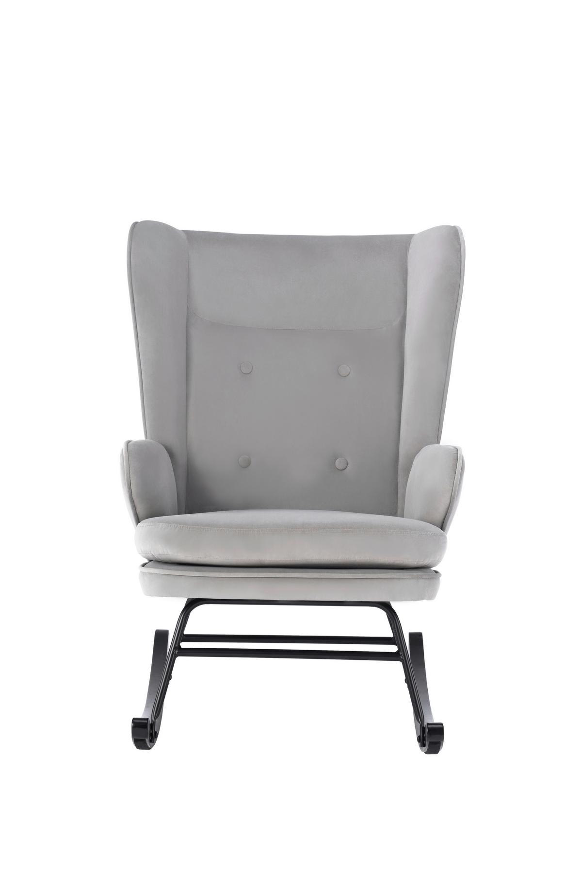 Hintaszék Melorie 125 - szürke, Design, textil/fa (65/95/86cm) - Kayoom