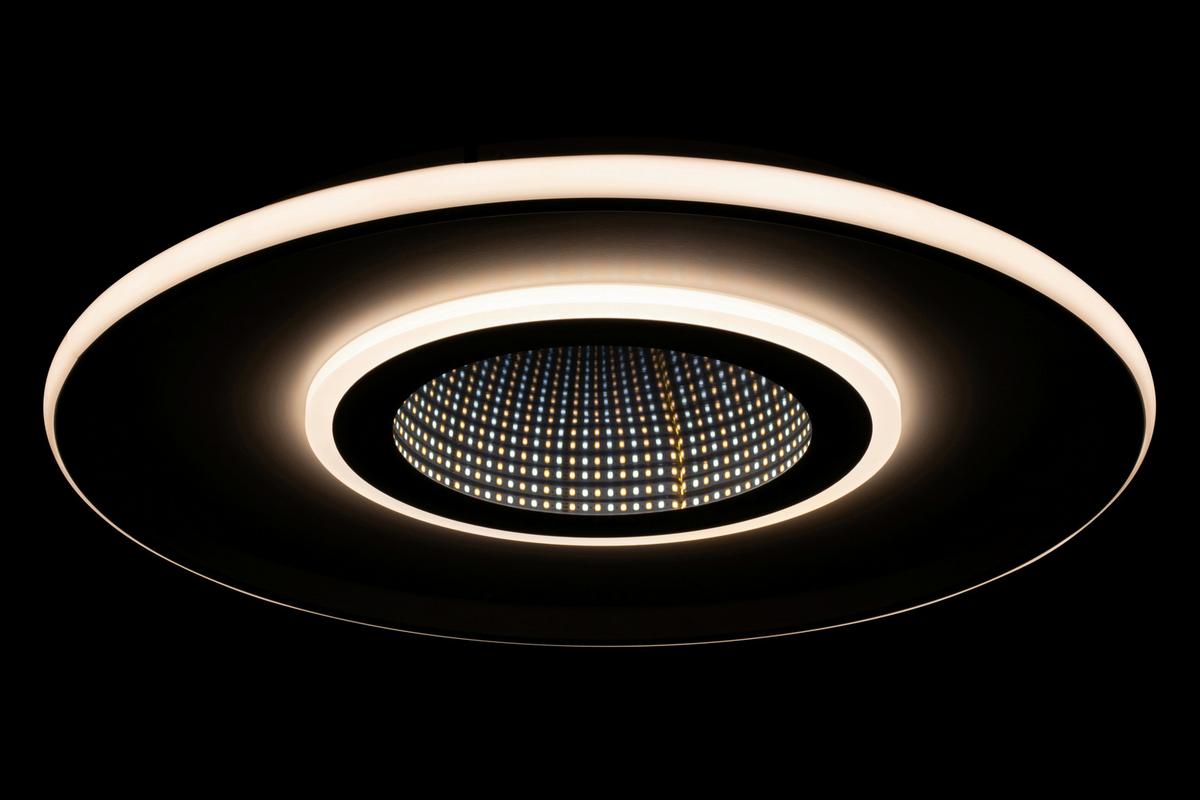 LAMPA SUFITOWA LED SALFORD *SBN* - czarny/biały, Trend, tworzywo sztuczne/metal (50/5,5cm) - Novel