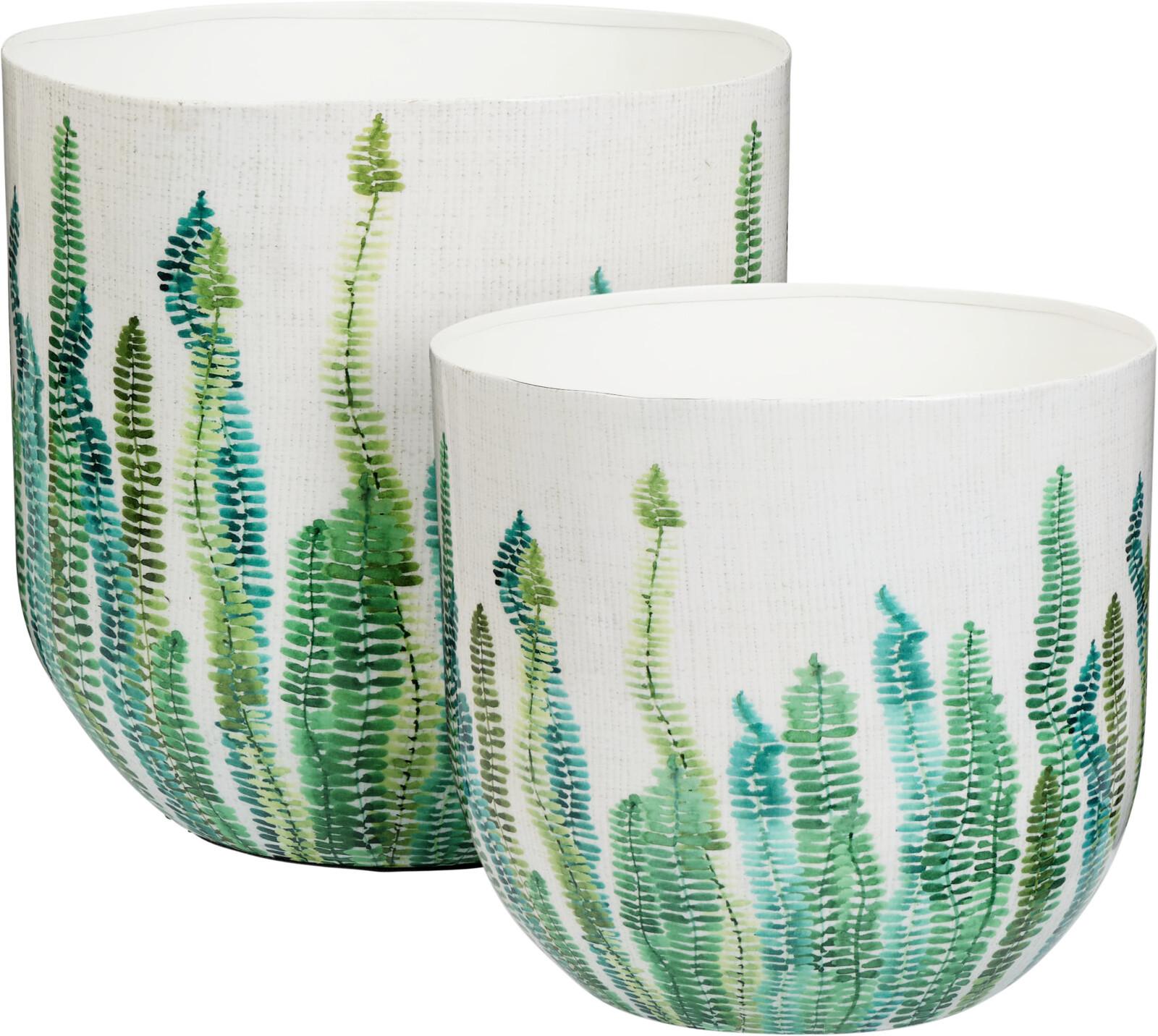 Kaspószett Leaf Print - fehér, Modern, fém