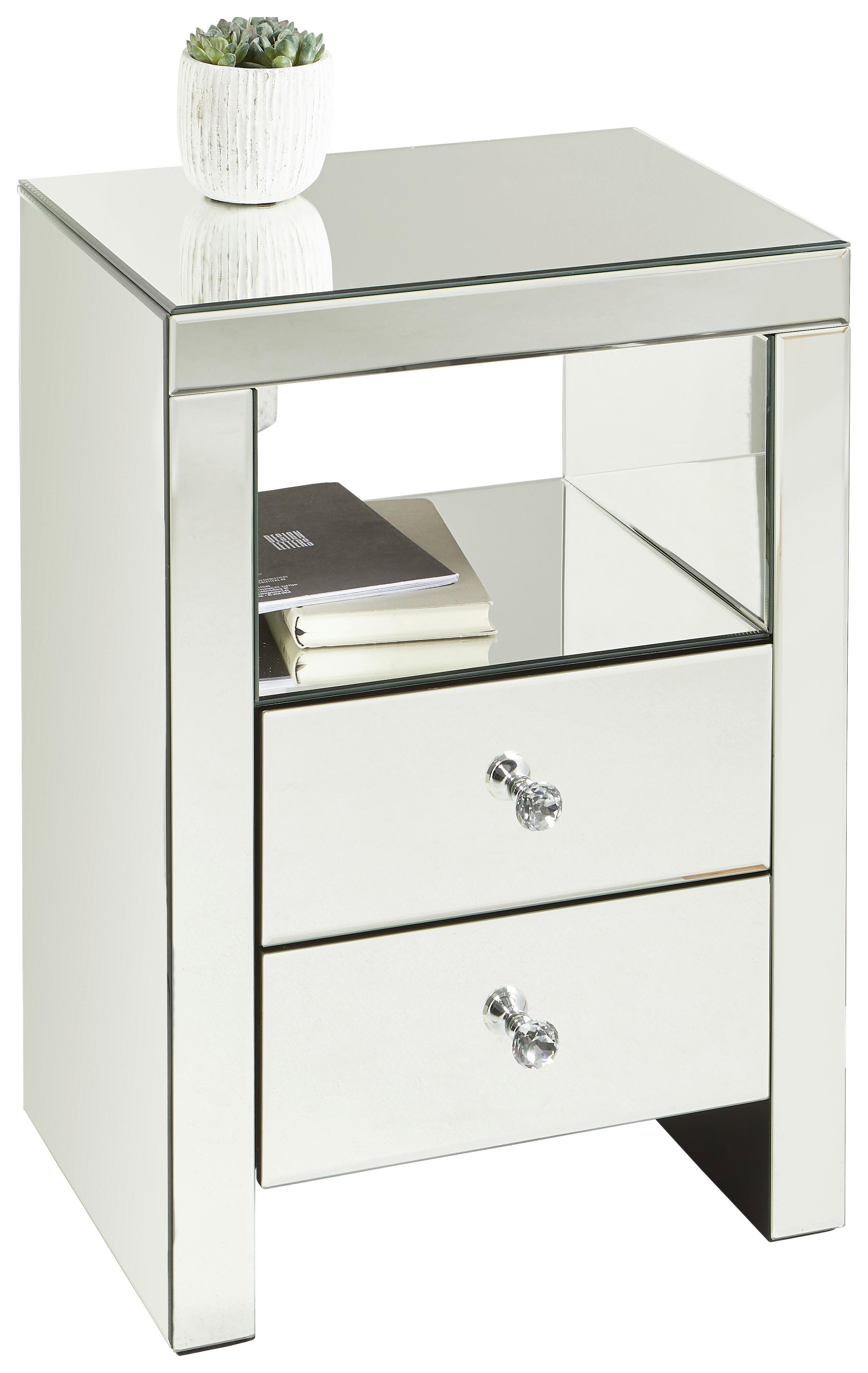 SZAFKA NOCNA KAYA - kolor srebrny, Trend, materiał drewnopochodny/metal (46/66/35,5cm) - Xora