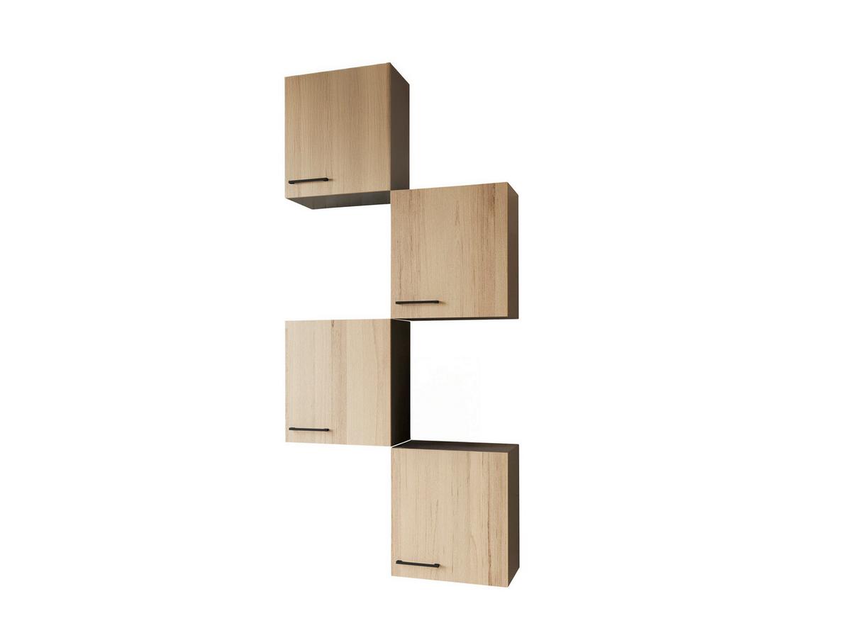 Küchenoberschrank Oliver Eiche/Grau - Schwarz/Eiche Artisan, Trend, Holzwerkstoff/Metall (50/56,1/34,6cm) - Respekta
