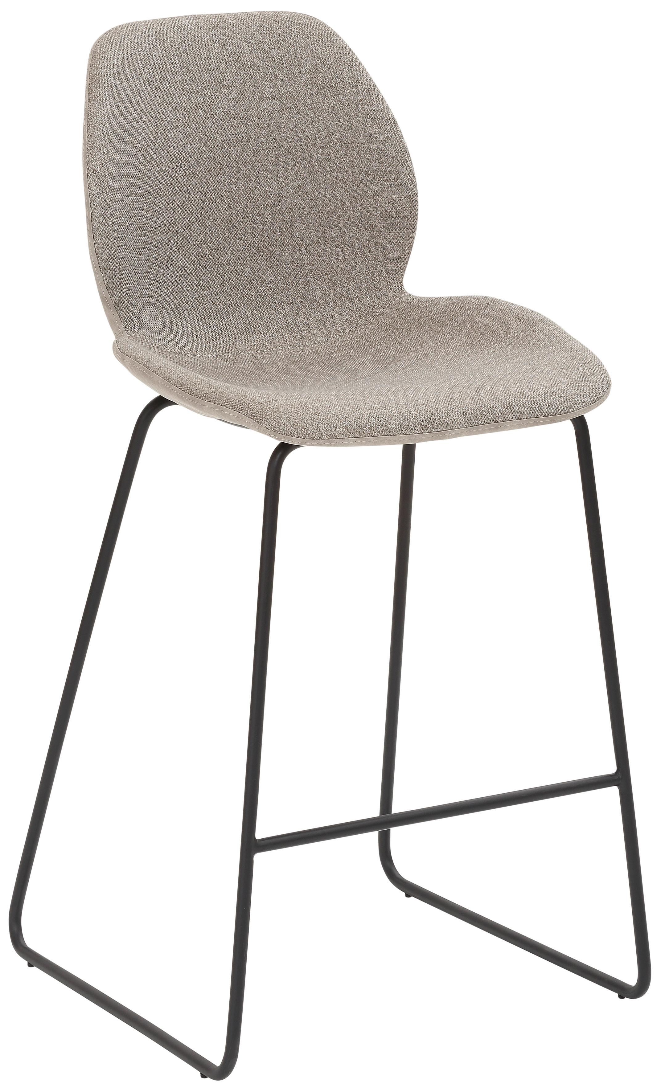 Barhocker My Solo ca. 49x97 cm Hellgrau - Hellgrau/Schwarz, KONVENTIONELL, Textil/Metall (49/97/52cm) - Livetastic