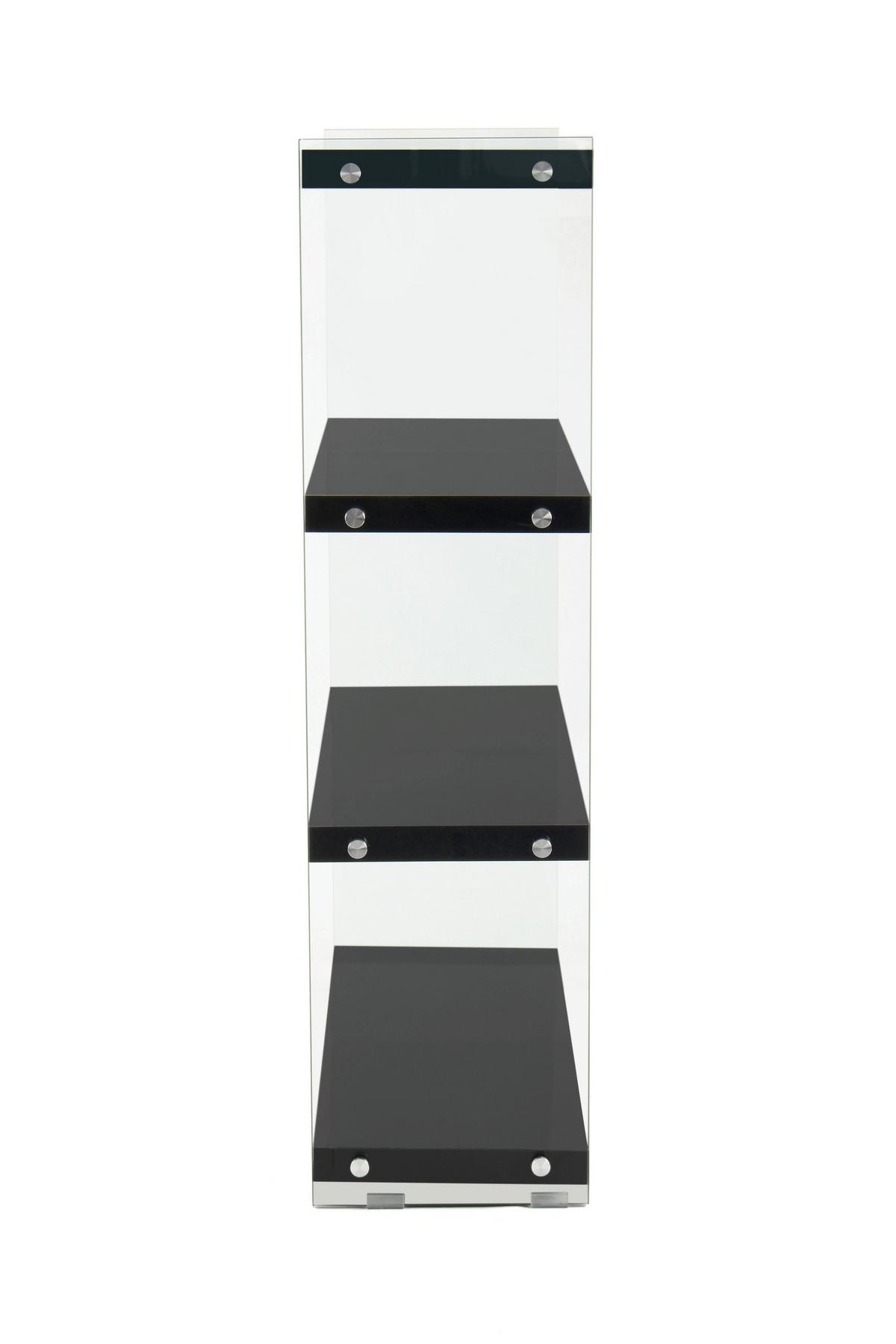 REGAL TO8DP - Schwarz, Modern, Glas/Holzwerkstoff (83/113/29.5cm) - Kayoom