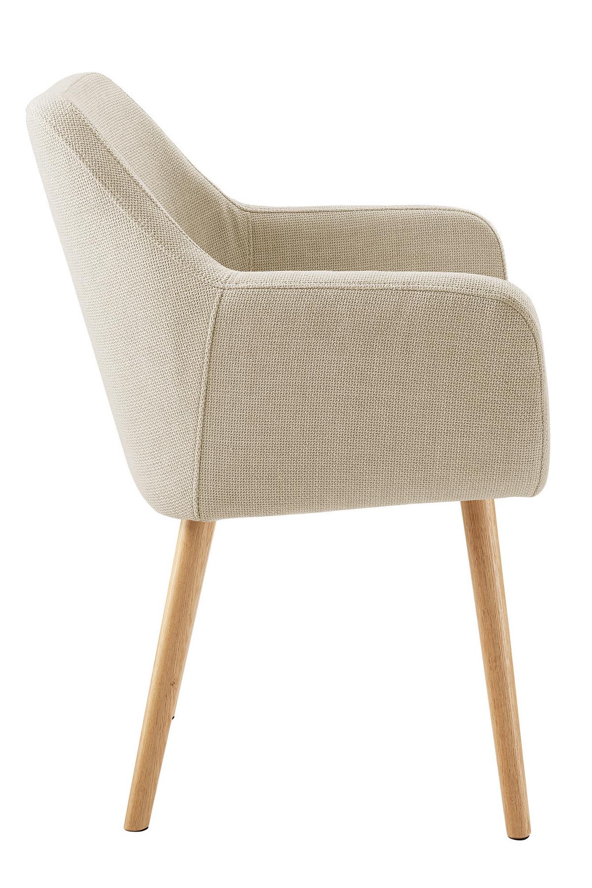 Naslanjač Holz, Bež - bež/naravne barve, Moderno, tekstil/les (62/84/60cm) - Livetastic