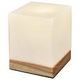 Tischleuchte Cube, max. 40 Watt - MODERN, Glas/Holz (13/13/15,5cm)