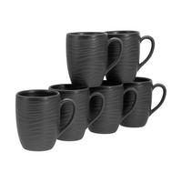 Set Skodelic Lava Stone Black, 6-Delni - temno siva, Basics, keramika - Creatable
