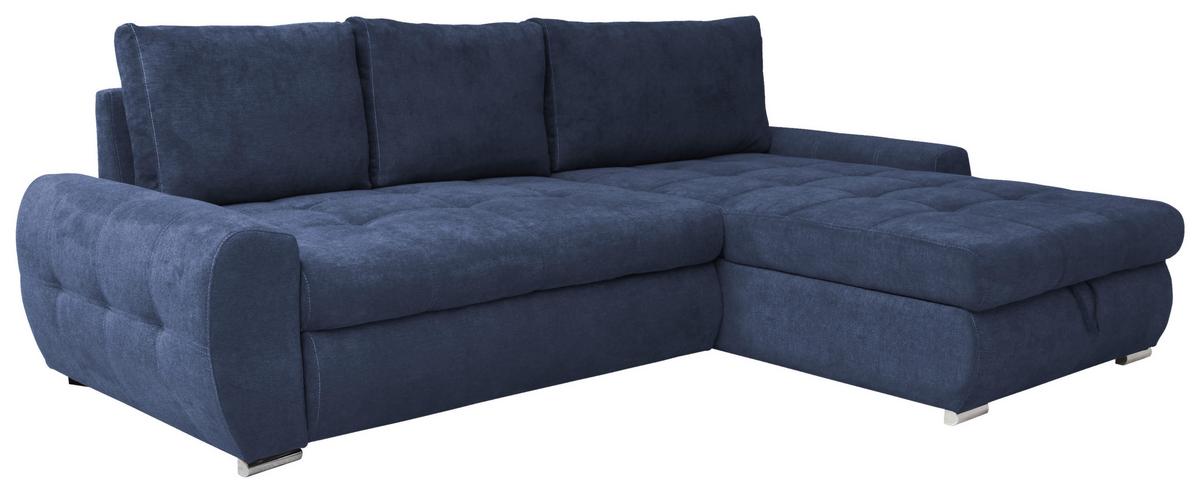 Coltar extensibil SOLAR - alb/albastru închis, Design, textil (277/175cm) - Modern Living