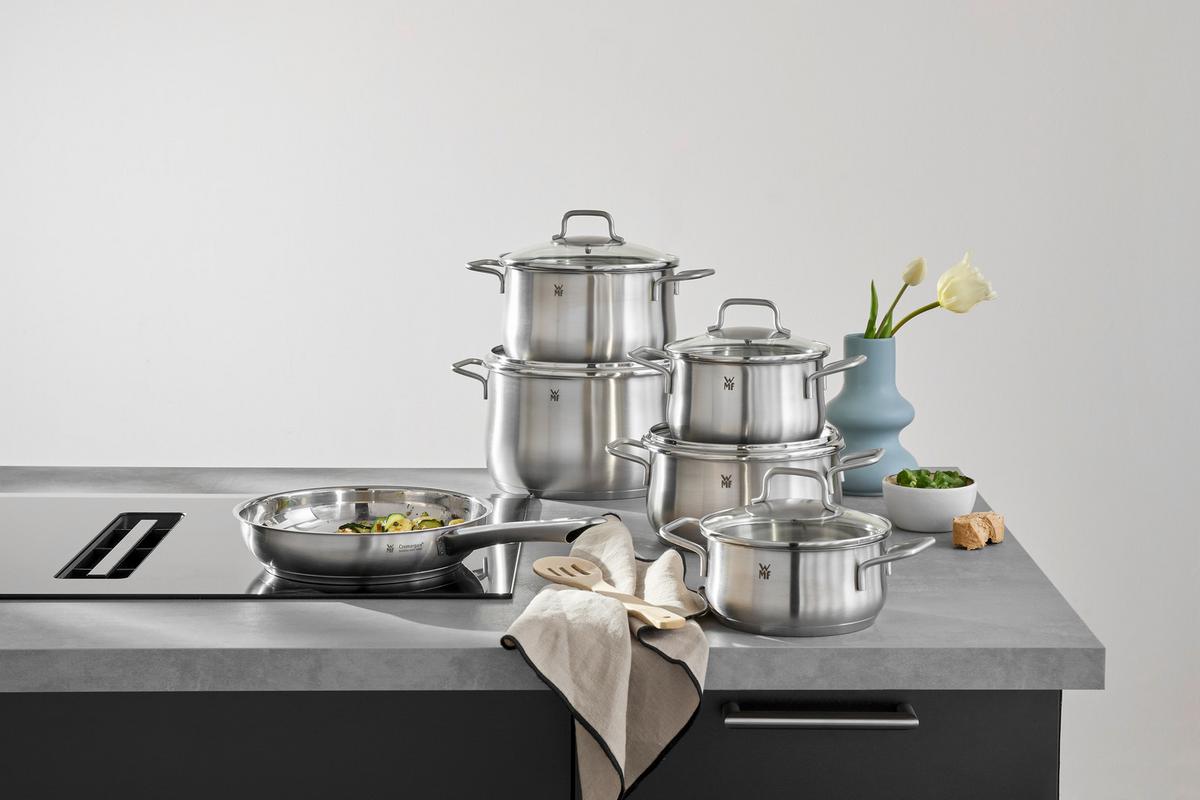ZESTAW GARNKÓW 0739166030 WMF - kolor stalowy/przejrzysty, Basics, metal/szkło - WMF