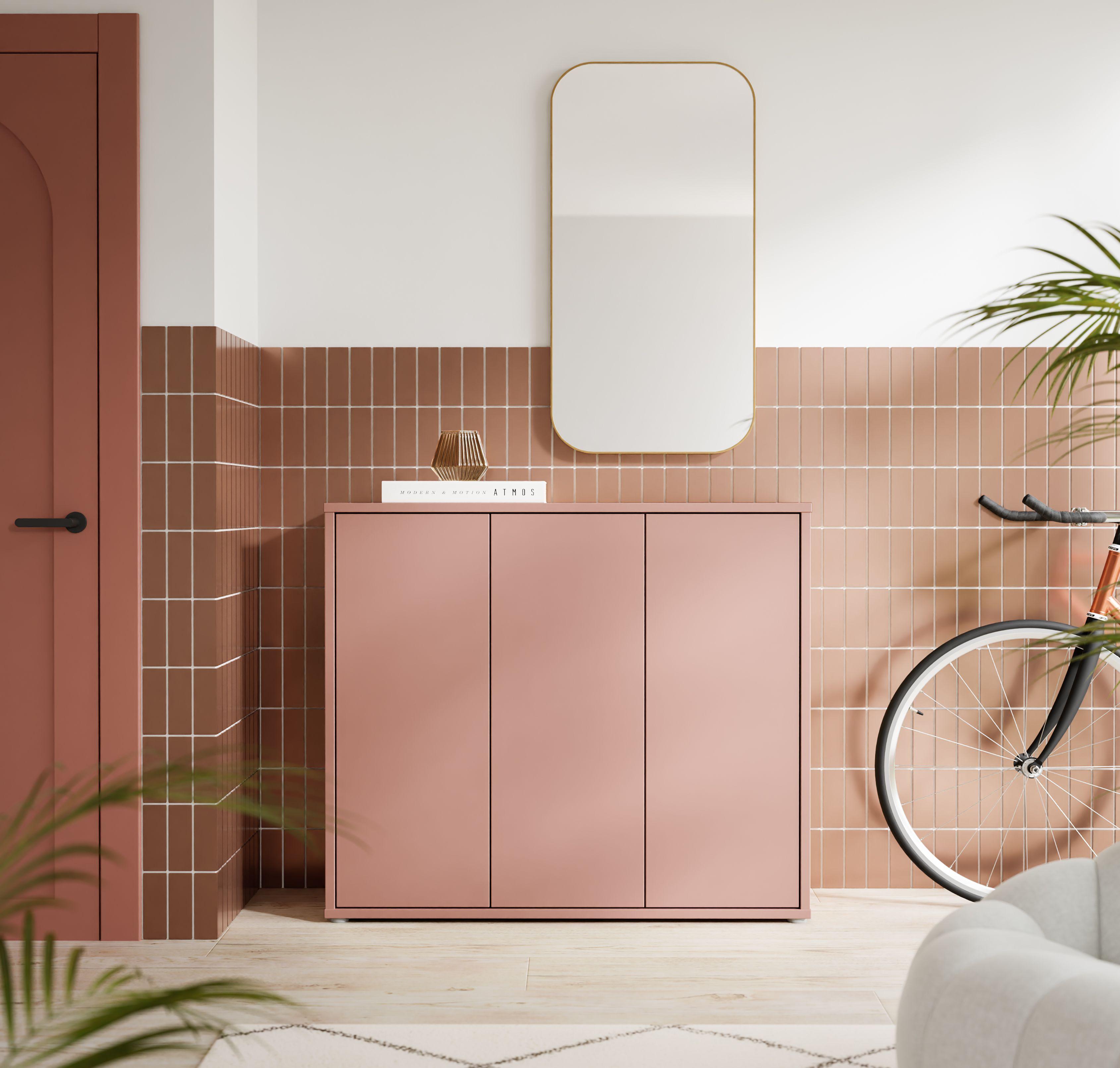 Ormarić Za Cipele Alice - siva/terakota, Moderno, drvni materijal/plastika (109,2/99,1/34,9cm) - Modern Living