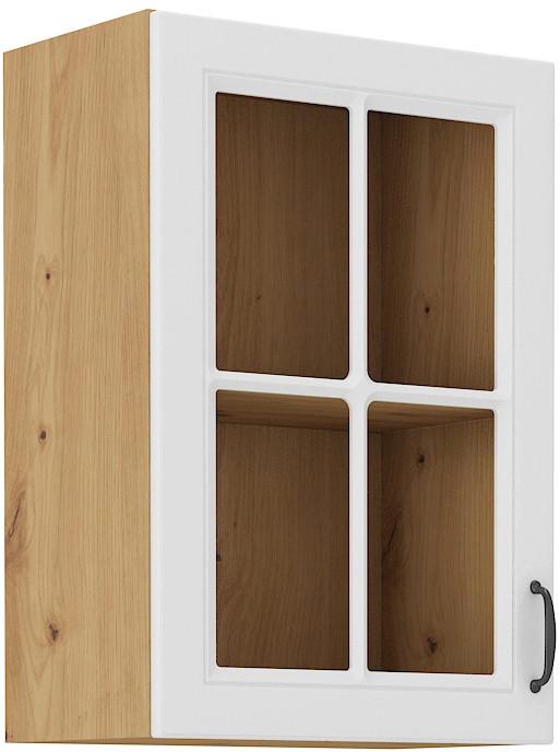 Viseći Element 40 1 Vr./2 Pol. Stilo - bijela/hrast Artisan, Moderno, staklo/drvni materijal (40/71,5/31cm)