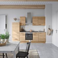 Küchenblock Structura Low m. Geräten Eiche - Schieferfarben/Eichefarben, MODERN, Holzwerkstoff/Metall (270cm) - Nobilia