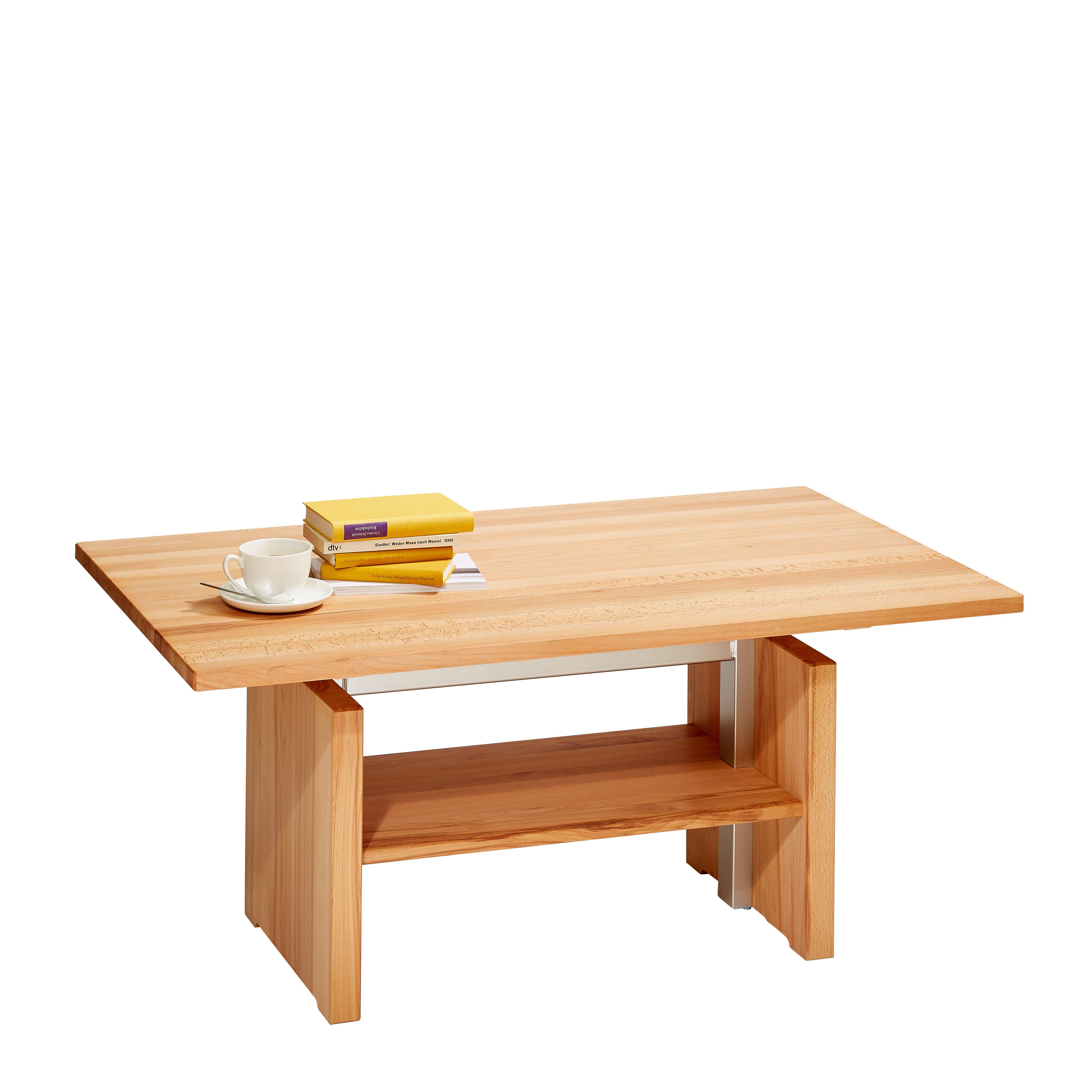 STOLIK KAWOWY PASSAU 1 - kolor bukowy, Konventionell, metal/drewno (110/65/55-69cm) - Linea Natura