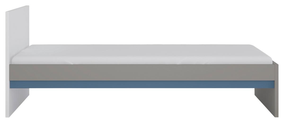 Krevet Laser - bijela/siva, Moderno, drvni materijal/plastika (90/200cm) - Modern Living