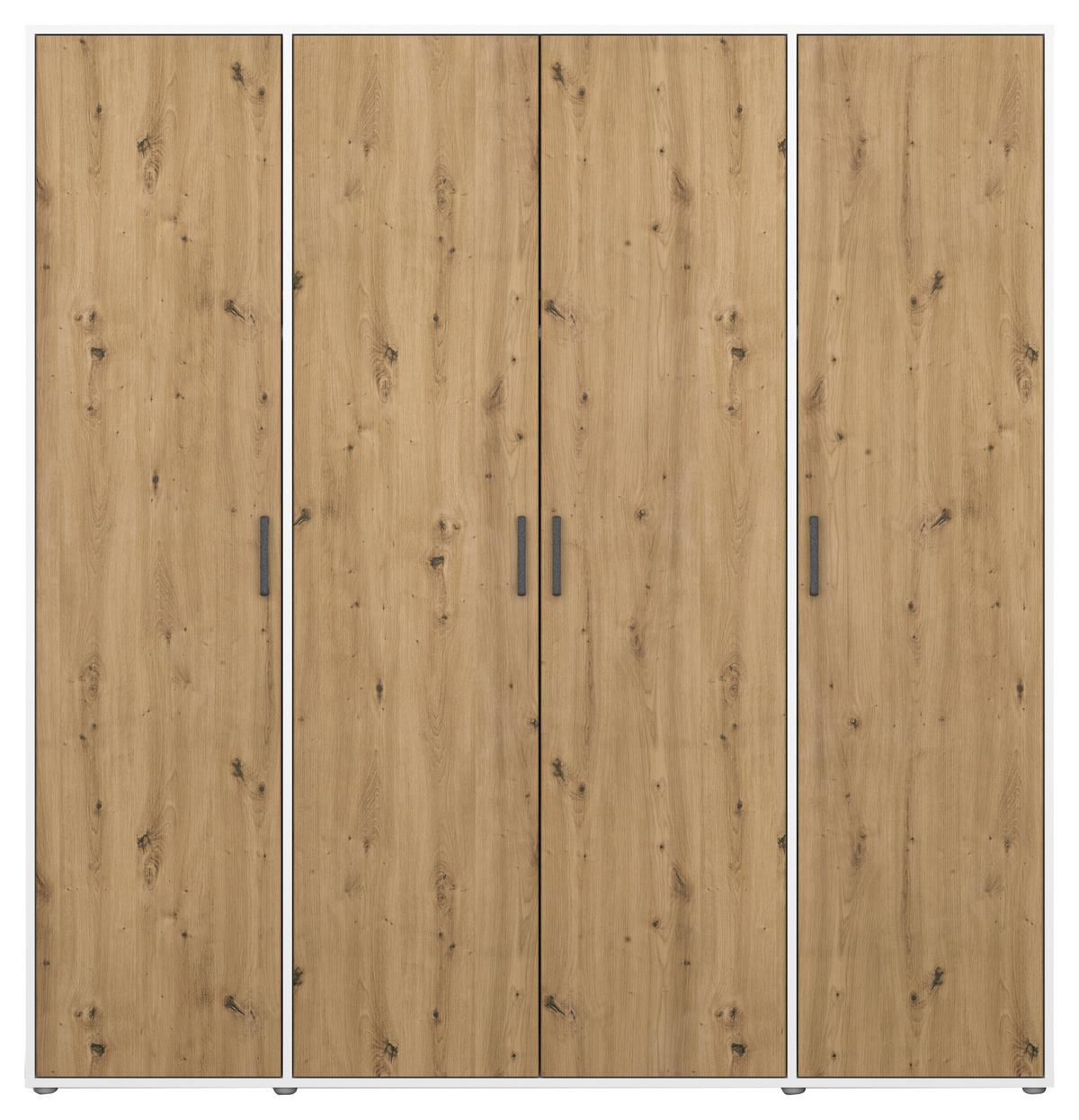 Ormar S Klasičnim Vratima Voyager - bijela/siva, Moderno, drvni materijal/plastika (187/194/53cm) - Modern Living