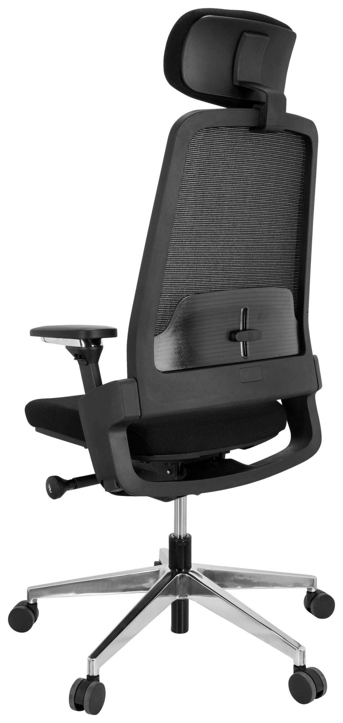 Pisarniški Stol Bracio, Črna - srebrne barve/črna, Basics, kovina/umetna masa (62/120/58cm) - MID.YOU