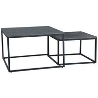 STOLIK KAWOWY CARRARA - czarny/szary, Design, materiał drewnopochodny/metal (80-60/80-60/50,5-40,5cm) - MID.YOU