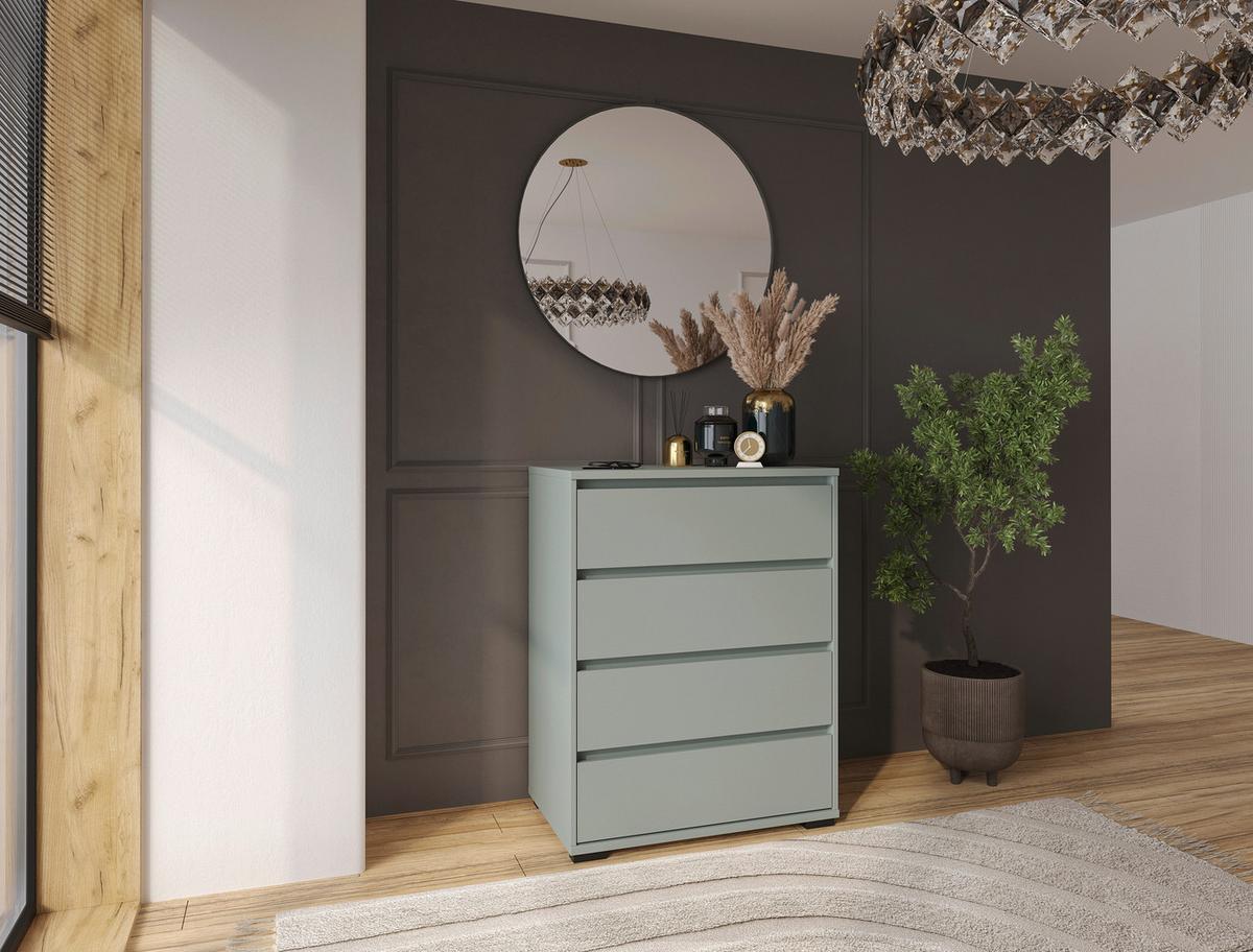 KOMODA LINE - zielony/antracytowy, Design, materiał drewnopochodny/tworzywo sztuczne (80/103/48cm) - Carryhome