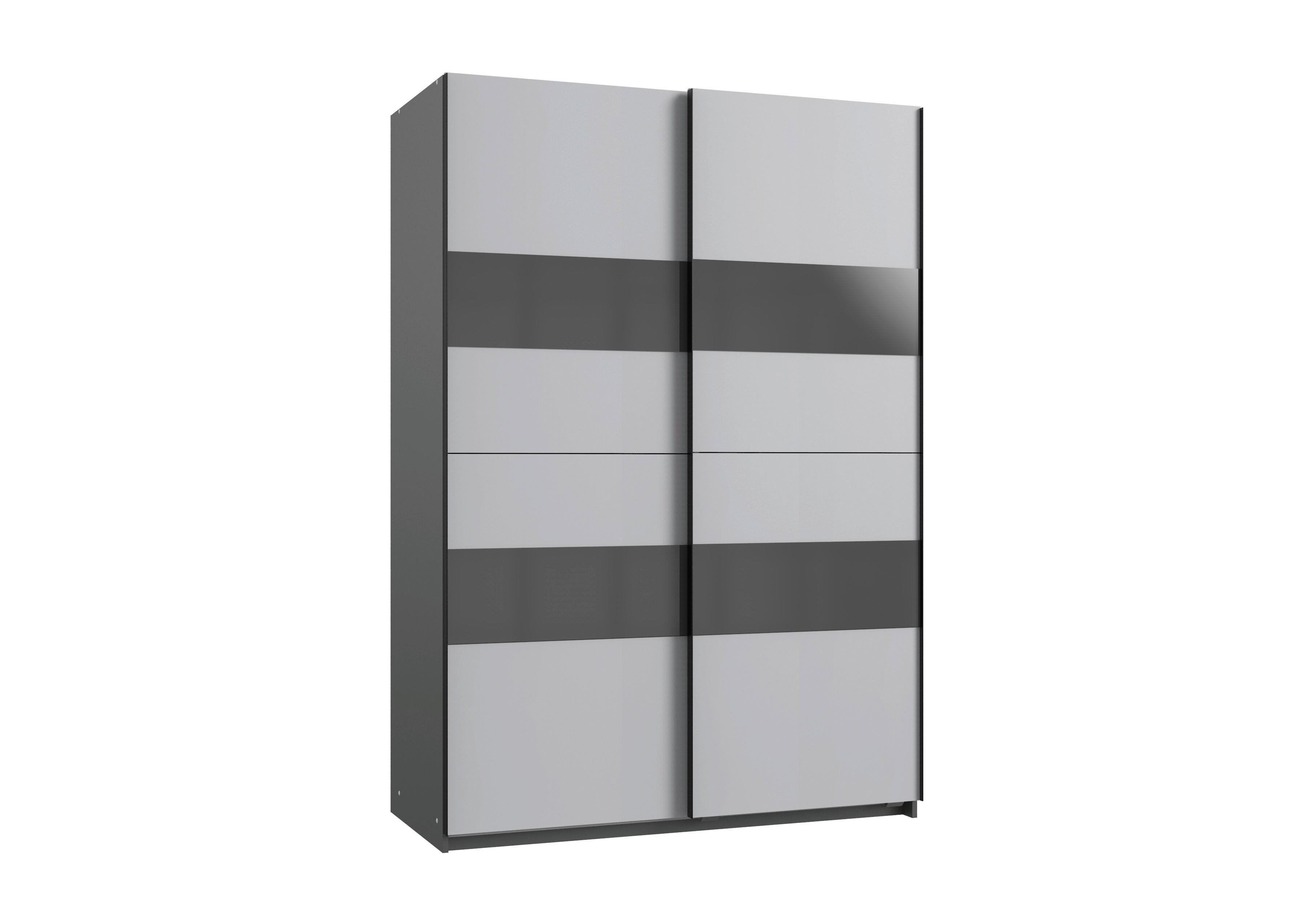 Schwebetürenschrank Altona in Graphitfarben/Hellgrau - Hellgrau/Graphitfarben, KONVENTIONELL, Holzwerkstoff/Metall (135/200/64cm) - Mömax