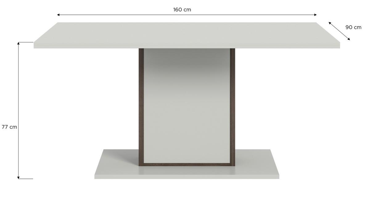 Esstisch Falcona Eiche dunkel /Grau ca. 160x77x60 cm - Dunkelbraun/Weiß, Design, Holzwerkstoff (160/90/77cm) - MID.YOU