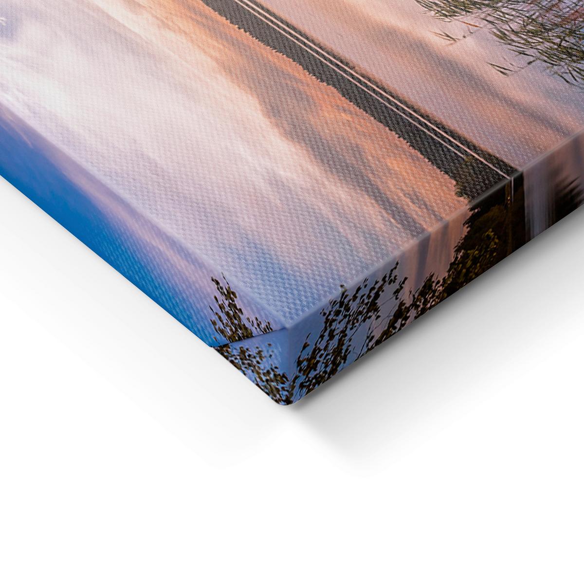 Leinwandbild Sunset Pier Multicolor ca. 85x113cm - Multicolor, Basics, Holz/Textil (85/113cm)