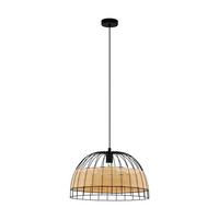 Hängeleuchte 43312* Anwick - Schwarz/Naturfarben, Natur, Holz/Metall (50/110cm) - Eglo