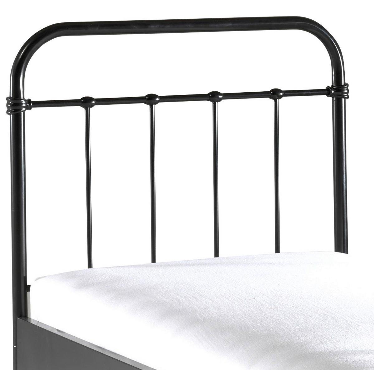 Kinder-/Juniorbett New York ca. 90x200 cm Schwarz - Schwarz, ROMANTIK / LANDHAUS, Metall (90/200cm) - Vipack