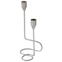 Stabkerzenhalter Timon I Silberfarben 2-flammig - Silberfarben, Modern, Metall (12/10/24cm) - Mömax