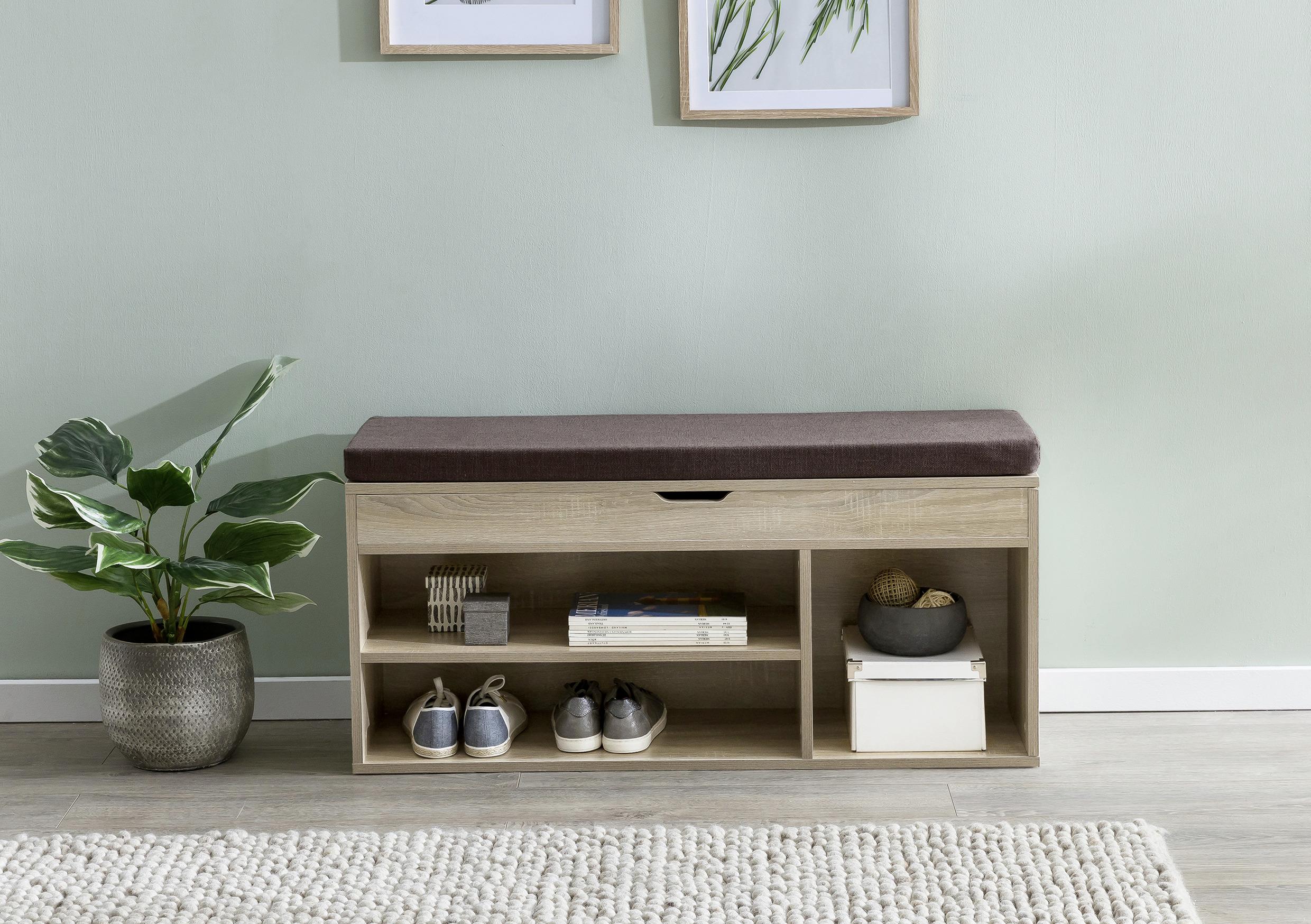 Klop S Prostorom Za Čevlje Wl5.344 - hrast sonoma/rjava, Konvencionalno, tekstil/leseni material (104/51/32cm) - MID.YOU