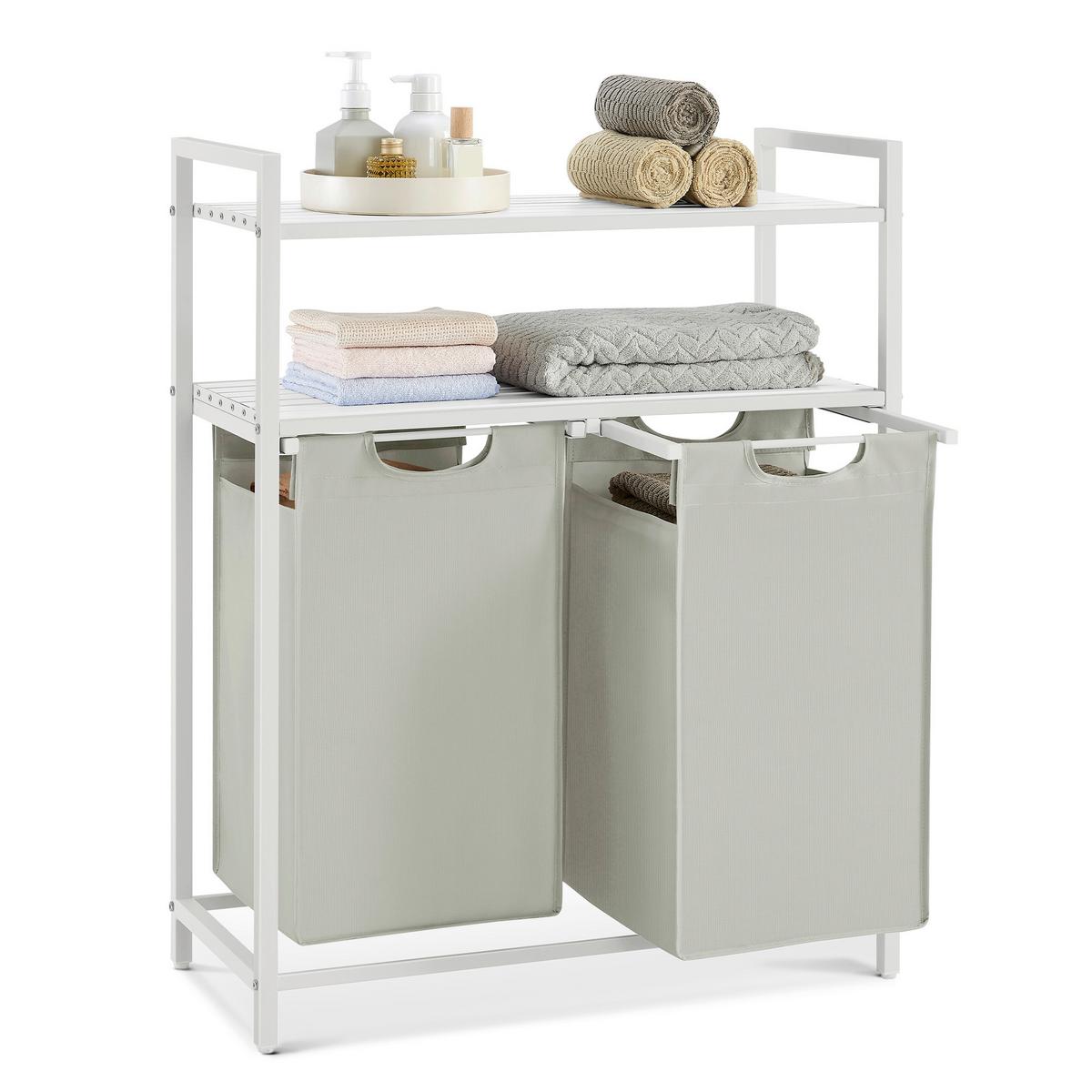 WÄSCHEKORB LUANDRY BASKET - Weiß, MODERN, Holzwerkstoff/Metall (73/92/33cm) - MID.YOU