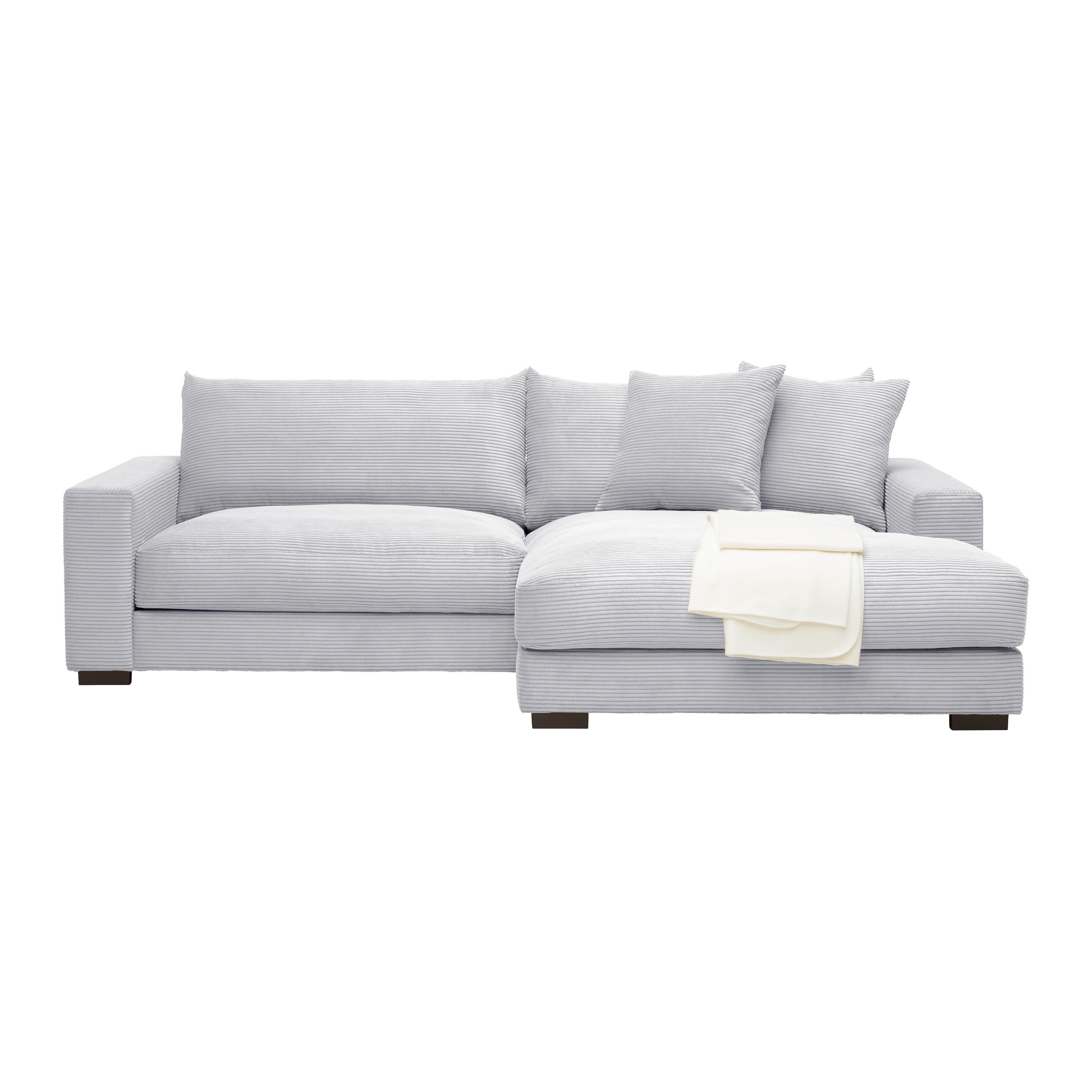 Ecksofa In Hellgrau - Hellgrau, Modern, Textil (265/180cm) - Mömax