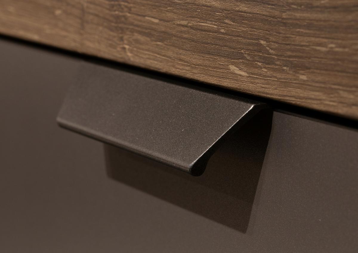 Bettanlage Barea ca. 180x200 cm Grau/Eiche dunkel - Eiche dunkel/Dunkelgrau, MODERN, Holzwerkstoff/Textil (180/200cm) - Rauch Möbel
