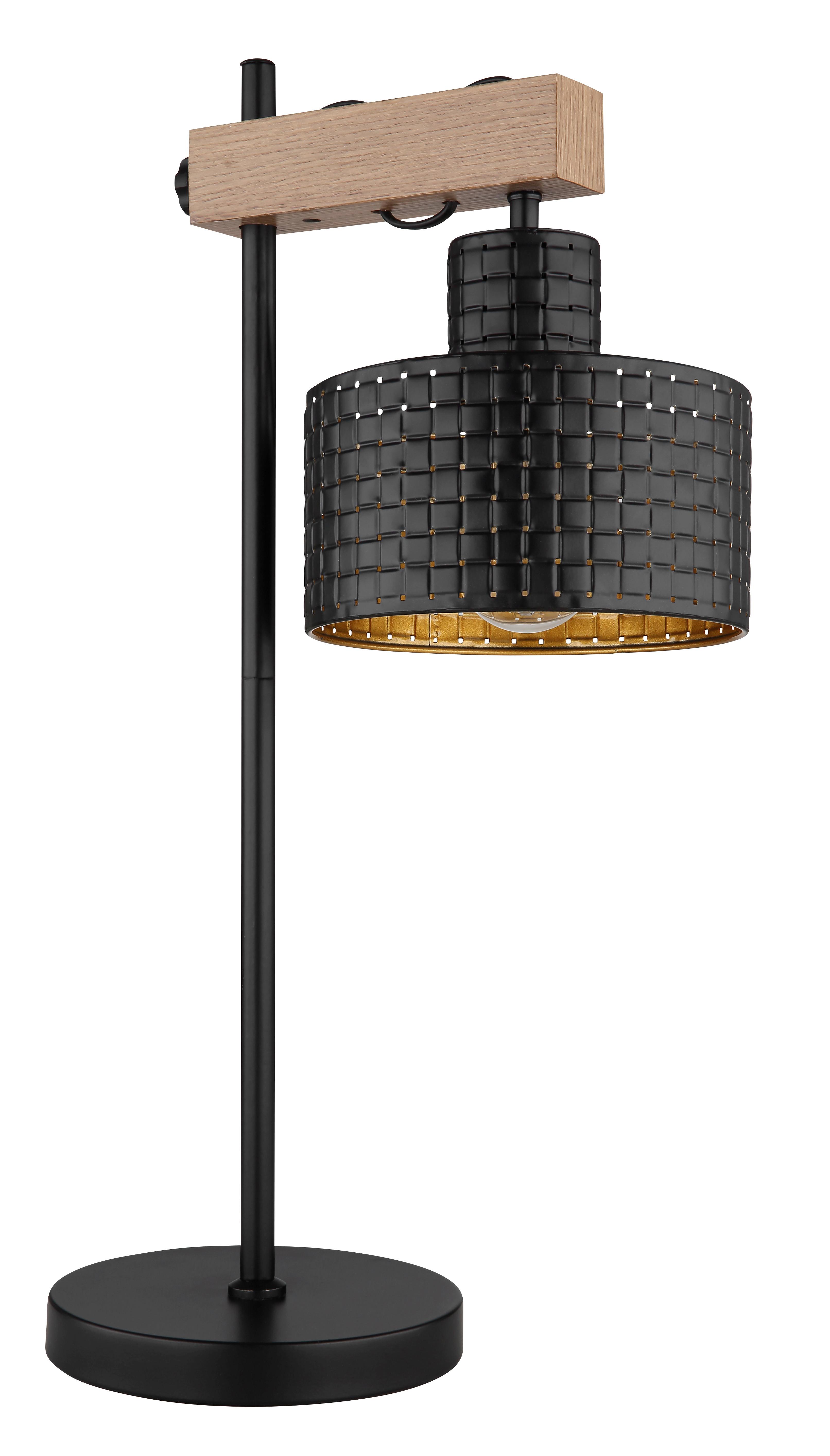 Namizna Svetilka 15651t Rielly - zlate barve/črna, Design, kovina/umetna masa (31/18/55cm) - Globo