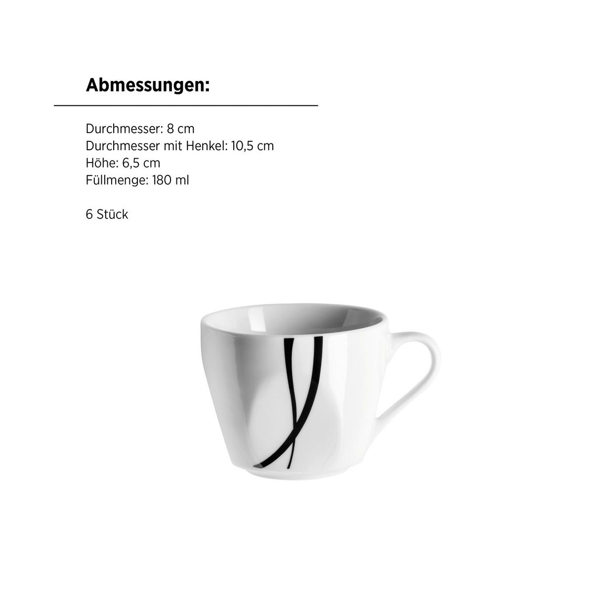 KOMBISERVICE DECORA - noir/blanc, Trend, céramique - Mäser