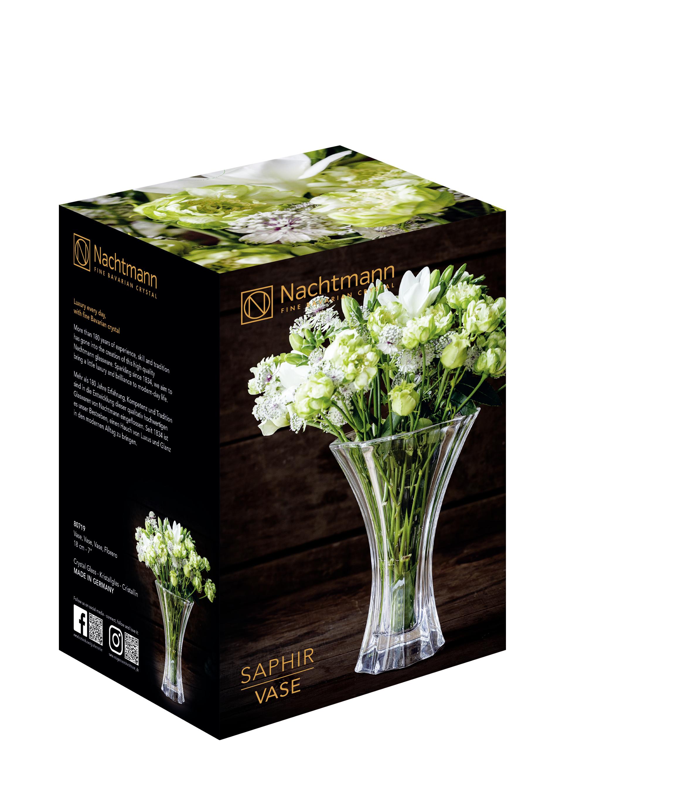 Vase Saphir aus Glas - Klar, MODERN, Glas (12,5/18,0/12,5cm) - Nachtmann
