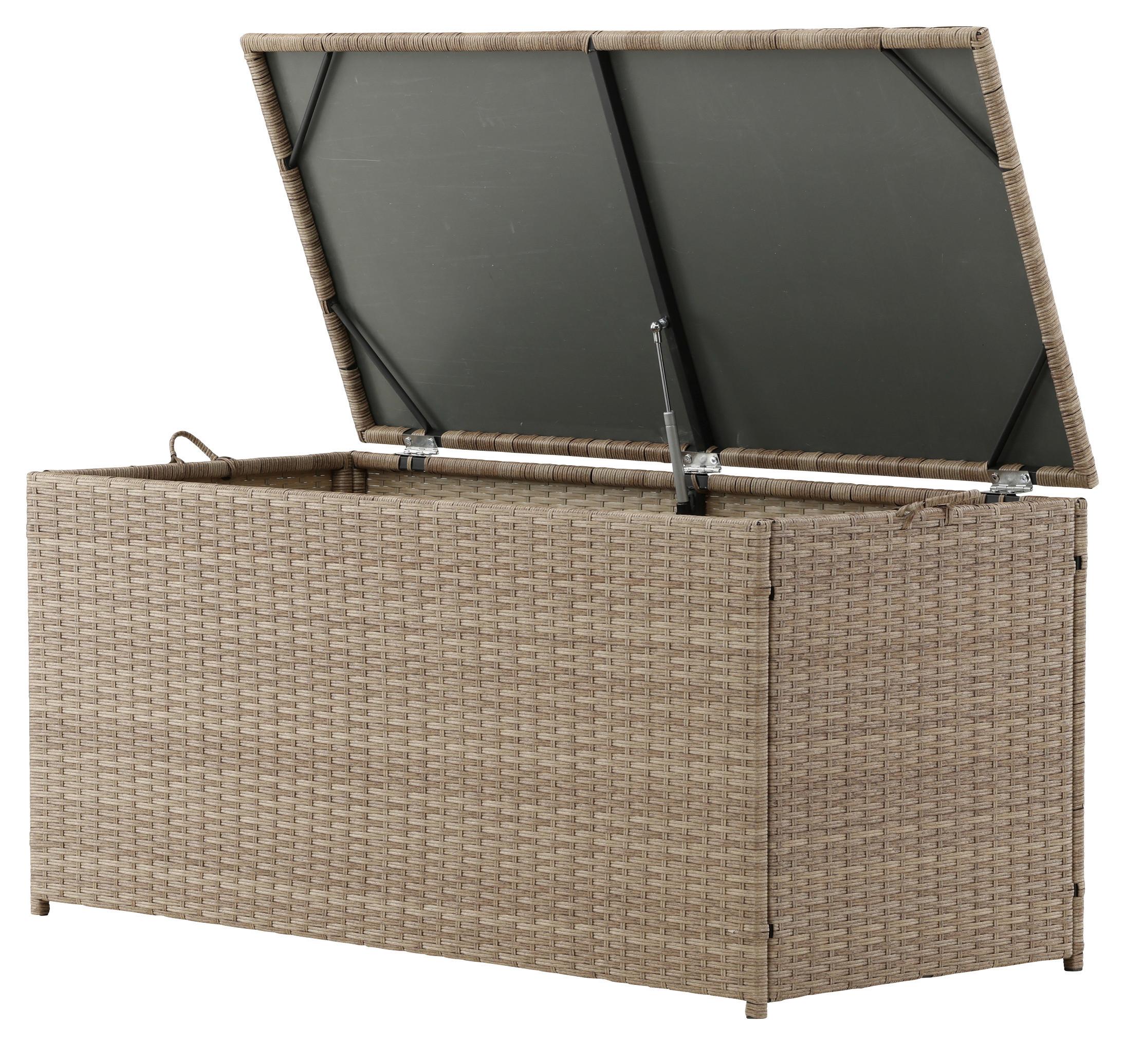Kissenbox London ca. 130x60x60 cm Hellbraun - Hellbraun, KONVENTIONELL, Kunststoff (130/60/60cm) - Gardenson