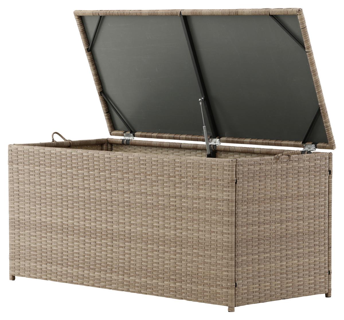 Kissenbox London ca. 130x60x60 cm Hellbraun - Hellbraun, KONVENTIONELL, Kunststoff (130/60/60cm) - Gardenson