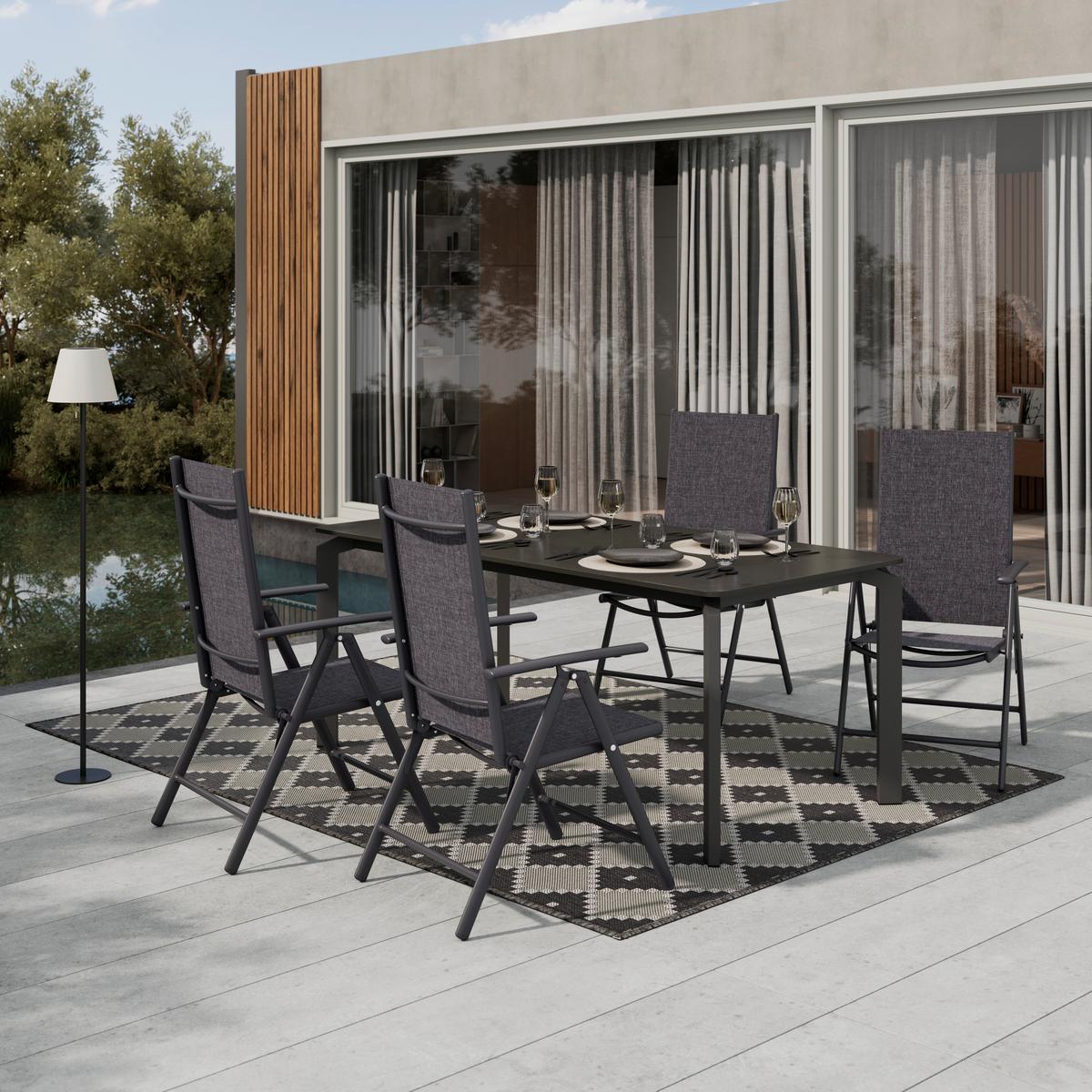 Vrtni Stol Niki, Antracit, Aluminij - temno siva/črna, Basics, kovina/umetna masa (56/106/54cm)