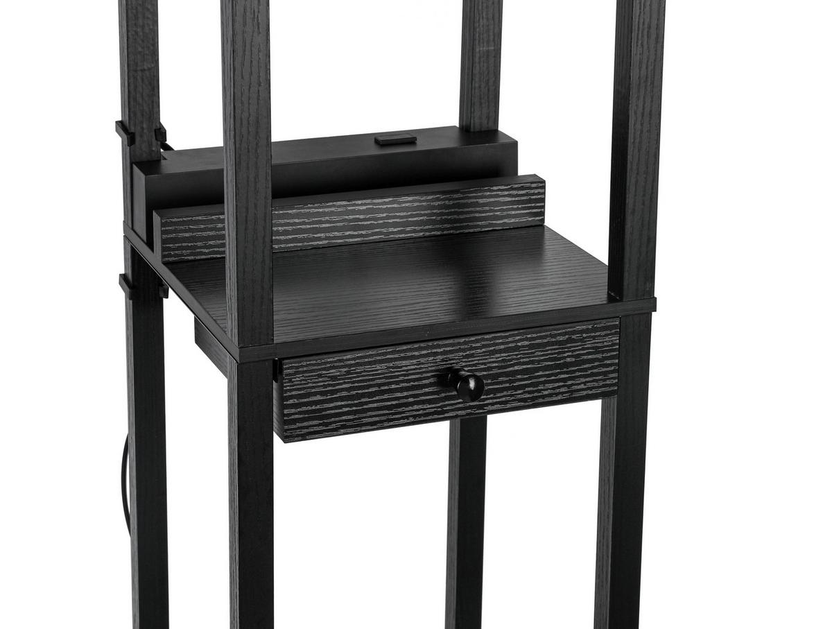 Stehleuchte Sven Schwarz/Weiß max. 40 Watt - Schwarz/Weiß, Basics, Holzwerkstoff/Kunststoff (26/160/26cm)