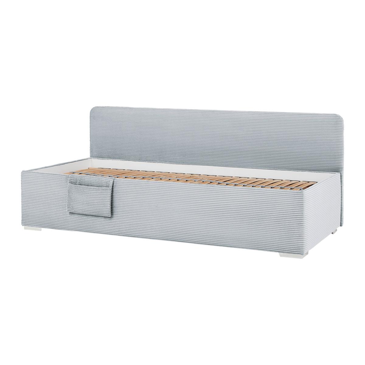 Bett Remi Graublau ca. 90x200cm - Chromfarben/Graublau, KONVENTIONELL, Holz/Kunststoff (90/200cm) - Mömax