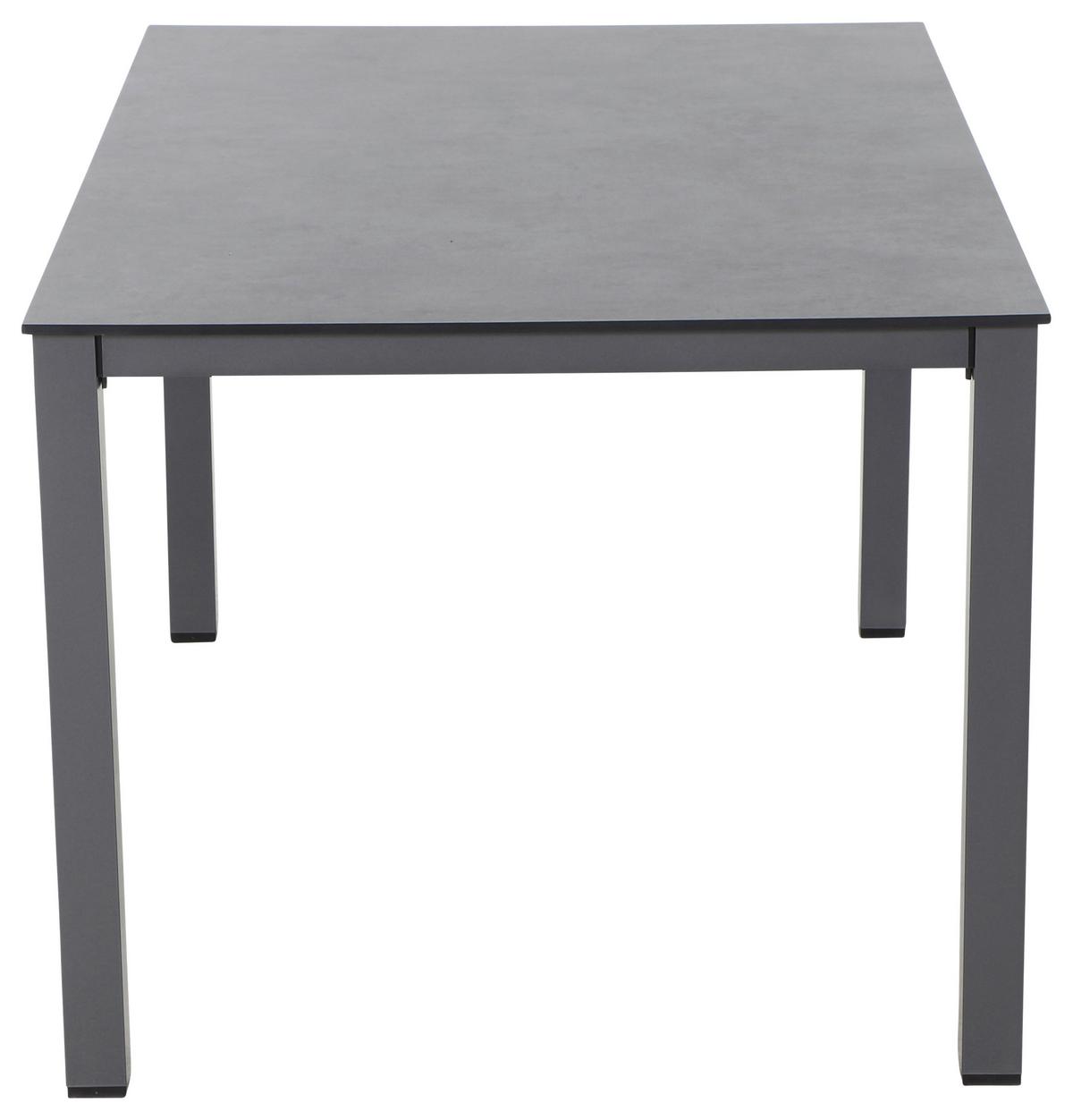 Loungegarnitur 5-tlg Velia aus Metall - Anthrazit/Schwarz, KONVENTIONELL, Keramik/Textil - Gardenson