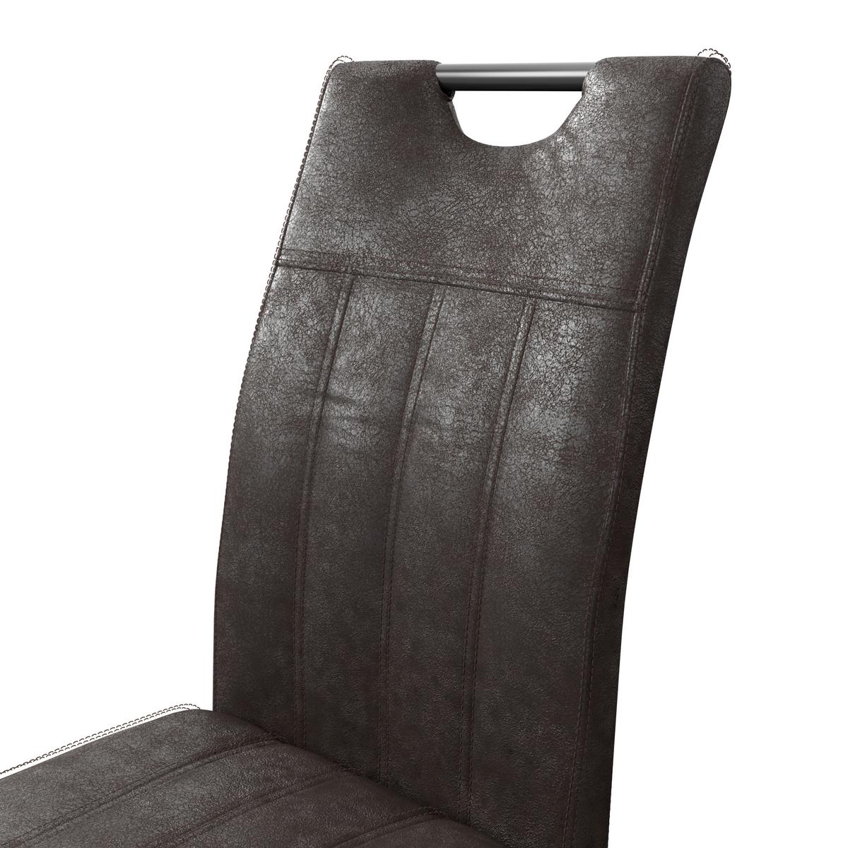 Stolica Betty - crna/antracit, Konvencionalno, metal/tekstil (43/99/60cm)