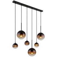 Viseča Svetilka 15167-6 - črna/prozorno, Design, kovina/steklo (91/20/117cm) - Globo