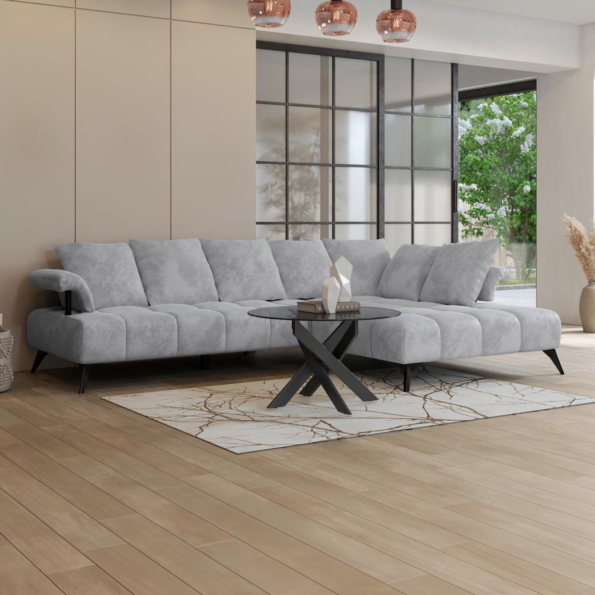 Coltar VANESSA NEW - gri deschis, Modern, textil (297/200cm) - Modern Living