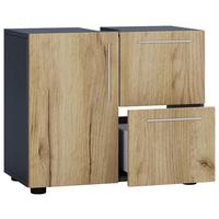 WASCHBECKENUNTERSCHRANK FLANDU - Honigeiche/Anthrazit, Modern, Holzwerkstoff/Kunststoff (61/51/32cm) - MID.YOU