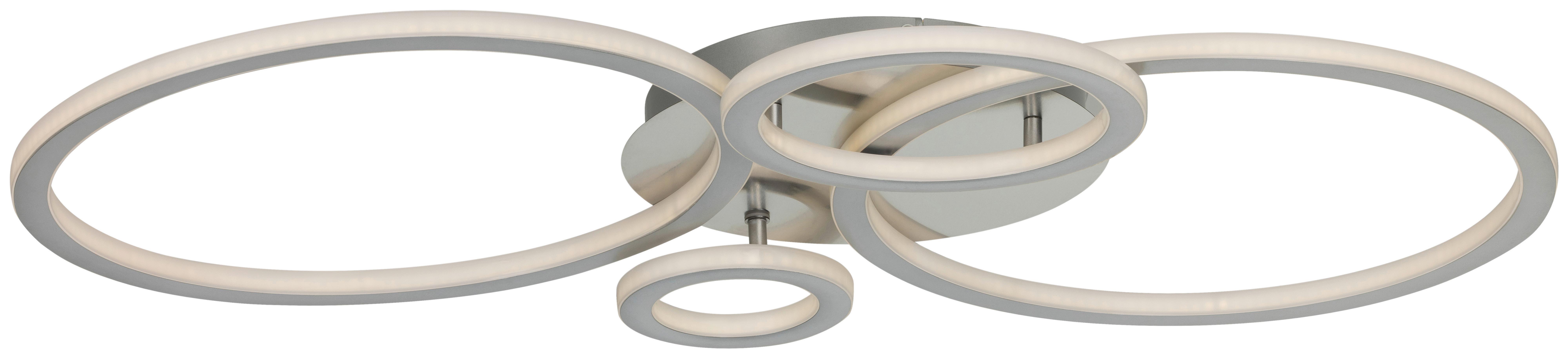 Led-deckenleuchte Silber-/nickelfarben Max. 70 W - Silberfarben/Nickelfarben, Modern, Kunststoff/Metall (95/52/7,7cm) - Mömax